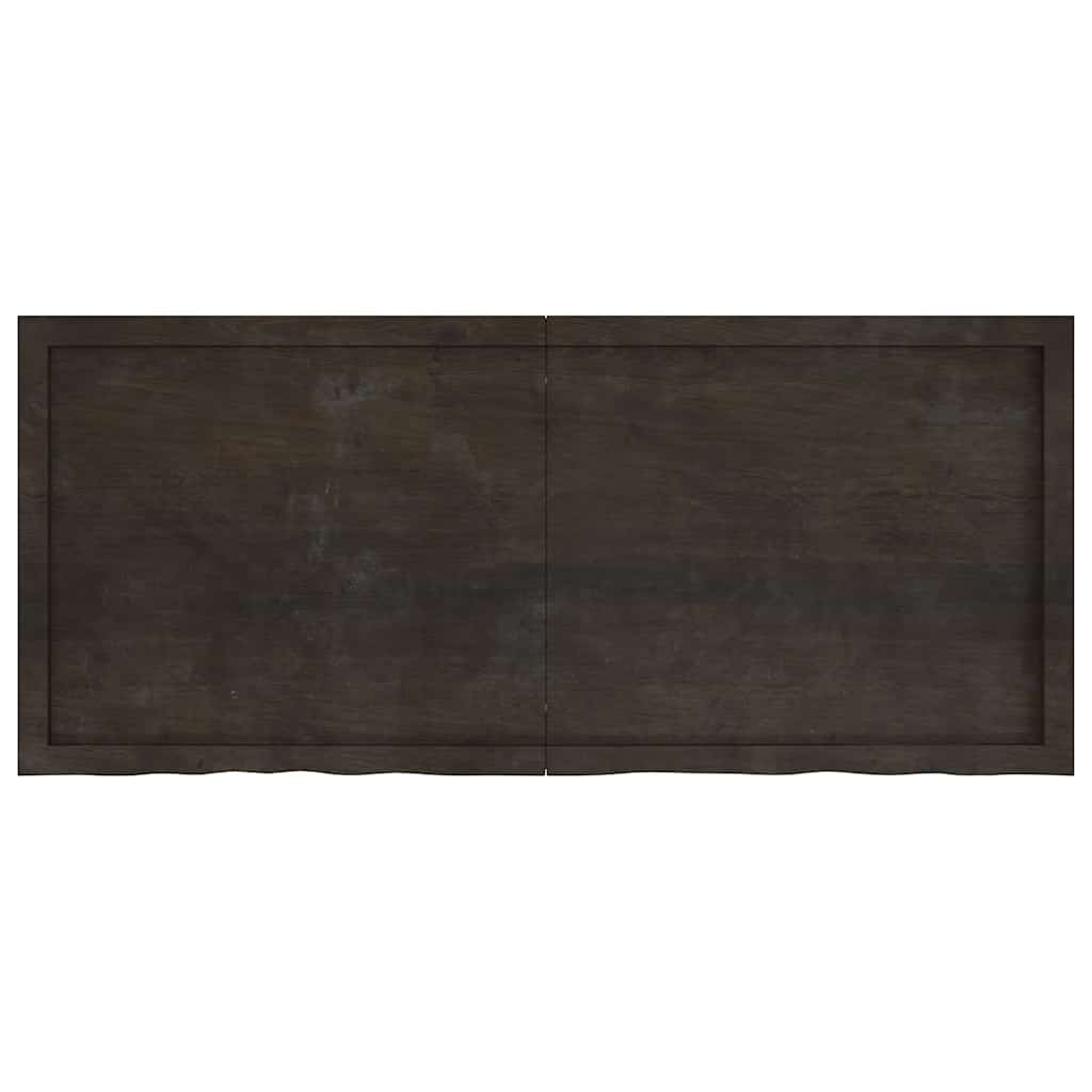 Bancada p/ wc 140x60x(2-4)cm madeira tratada maciça castanho