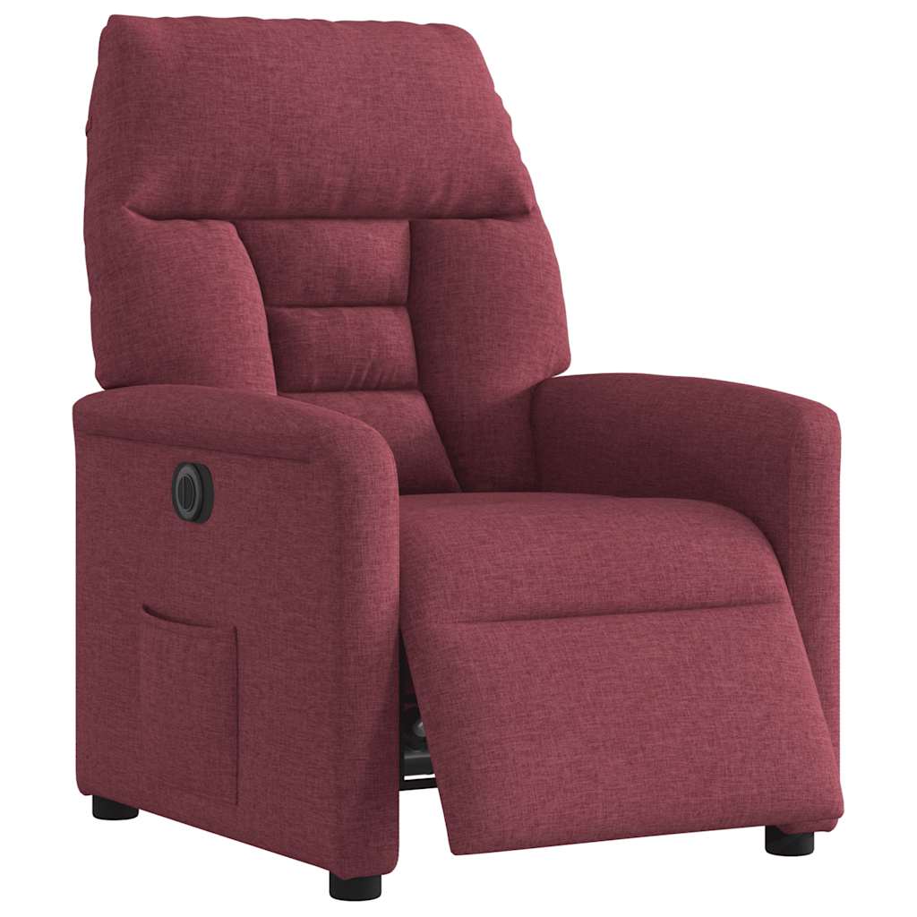 Poltrona elétrica reclinável tecido vermelho tinto