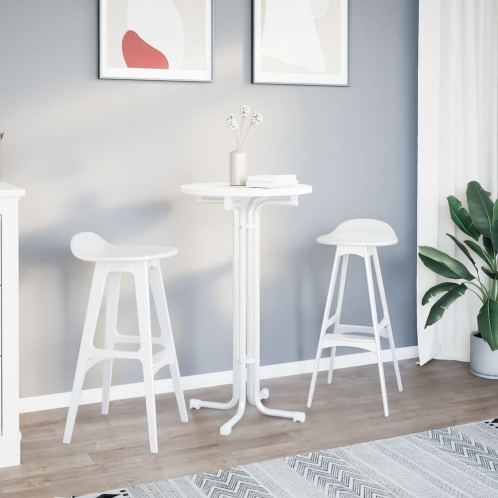 Mesa de bar ø60x110 cm derivados de madeira e aço branco