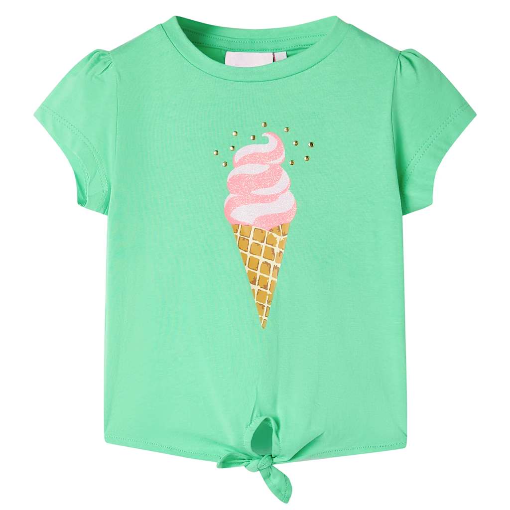 T-shirt de criança verde-claro 128