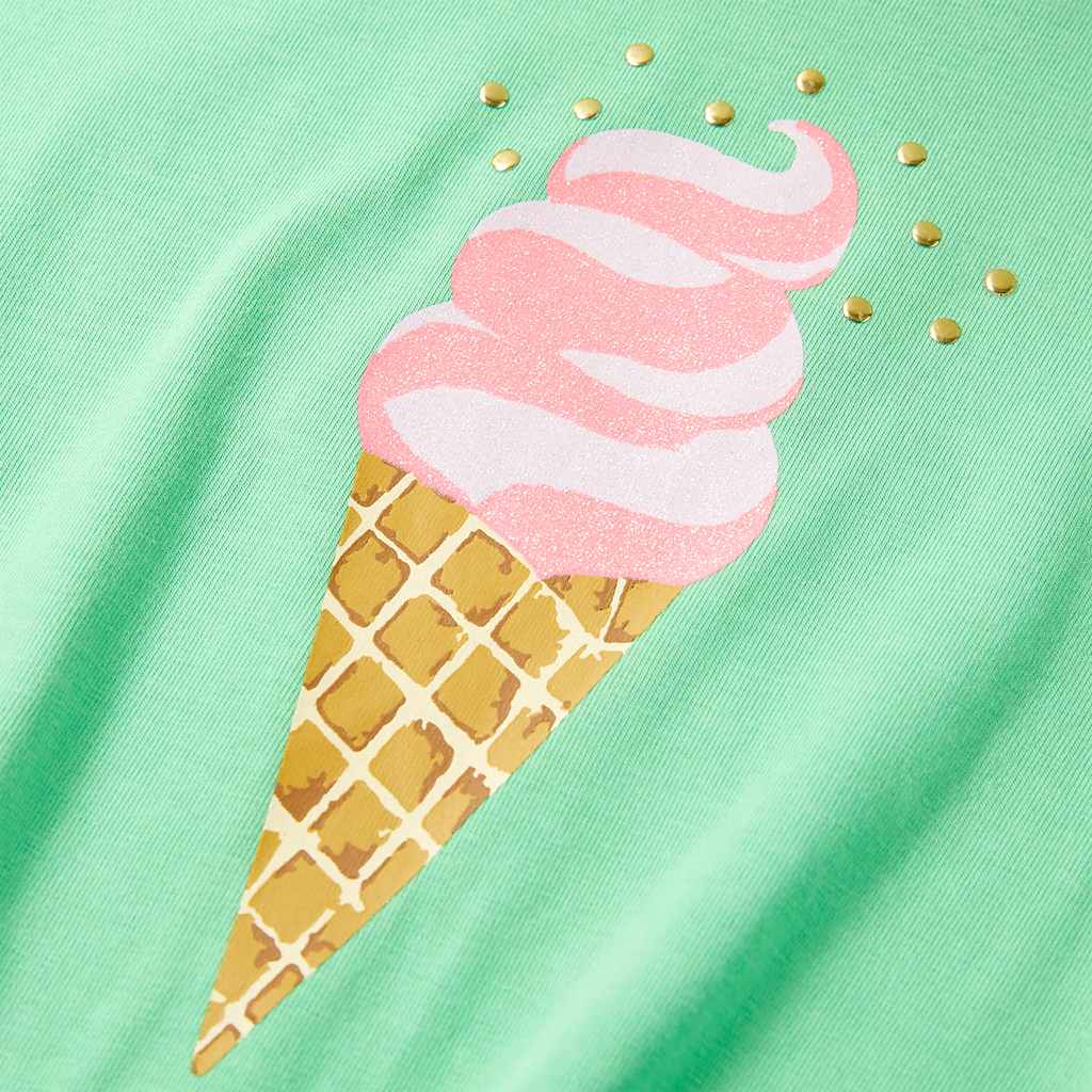 T-shirt de criança verde-claro 128