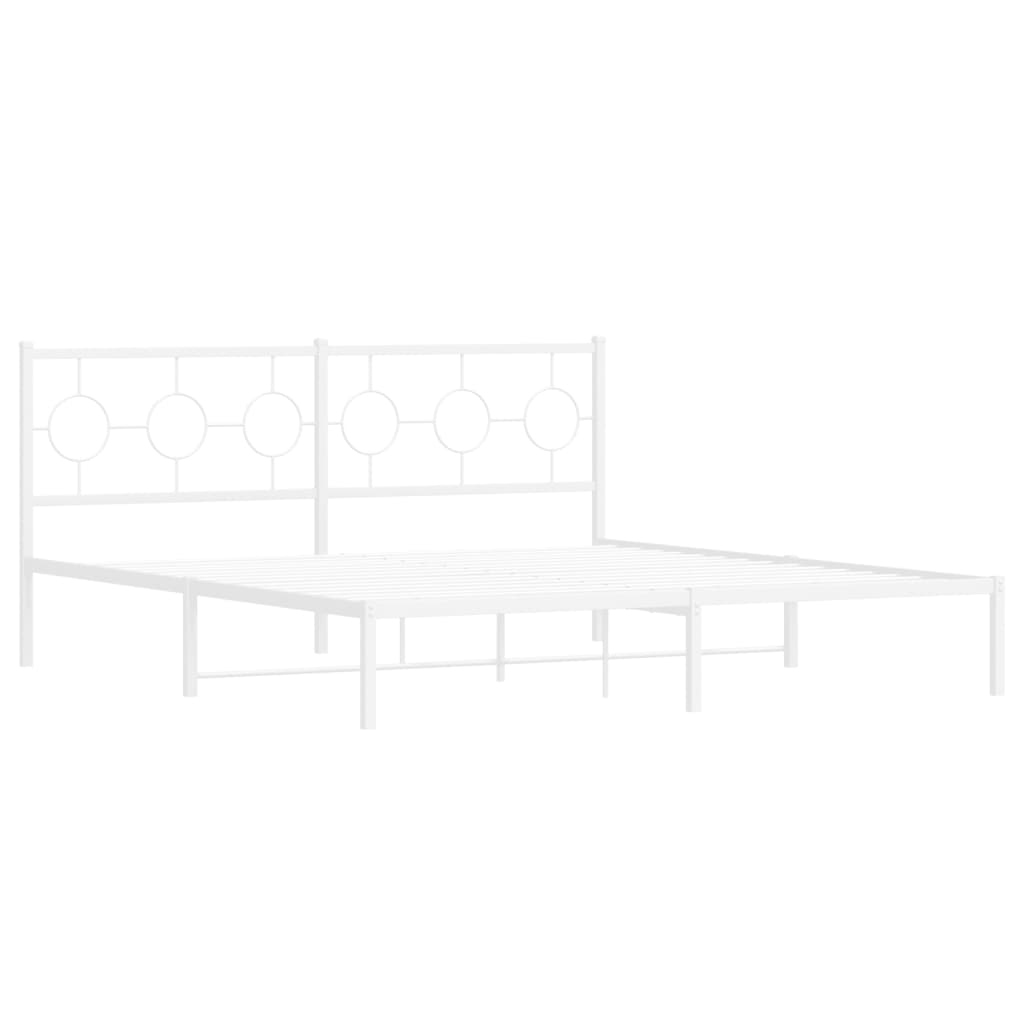 Estrutura de cama com cabeceira 183x213 cm metal branco