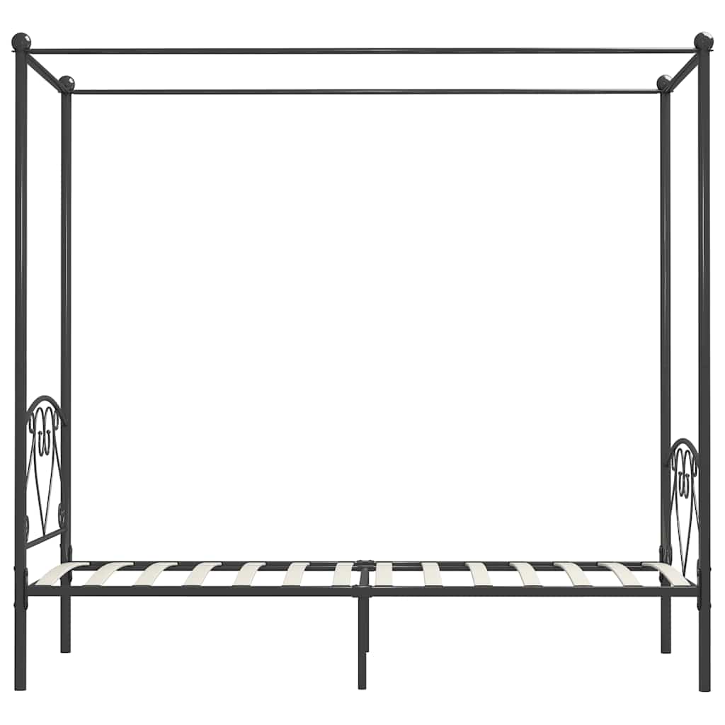 Estrutura de cama com dossel 120x200 cm metal cinzento