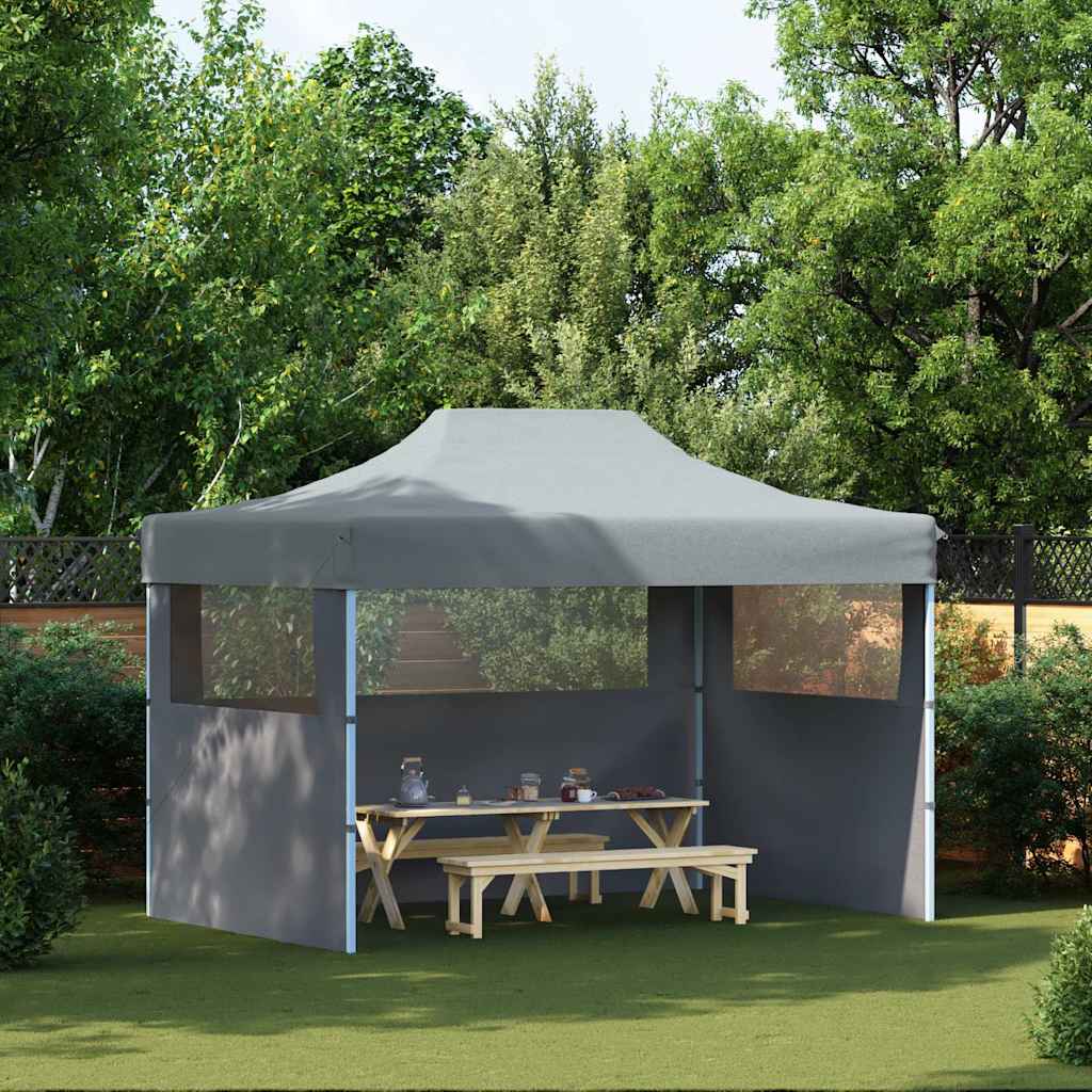 Tenda dobrável profissional festas 3 paredes 3x4m aço antracite