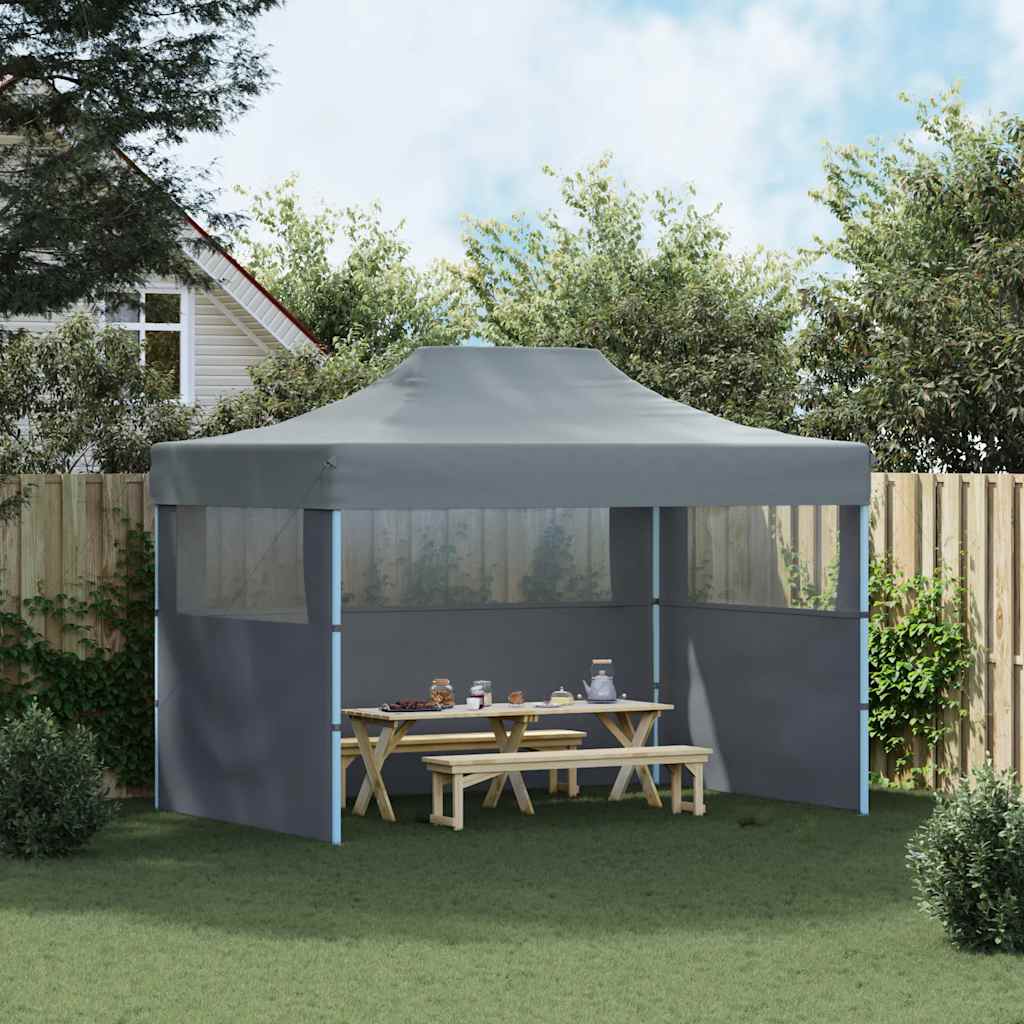 Tenda dobrável profissional festas 3 paredes 3x4m aço antracite