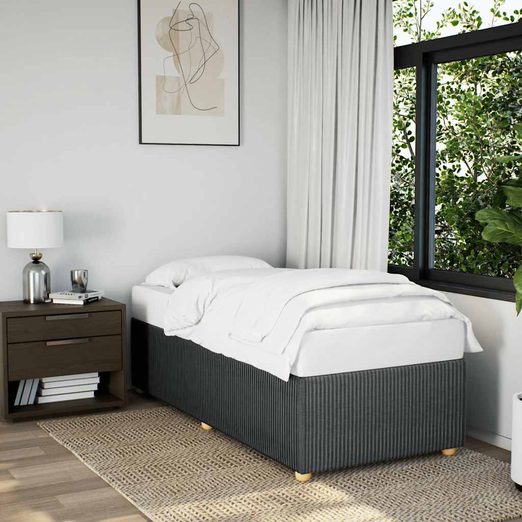 Estrutura de cama sem colchão 80x200 cm tecido cinzento-escuro
