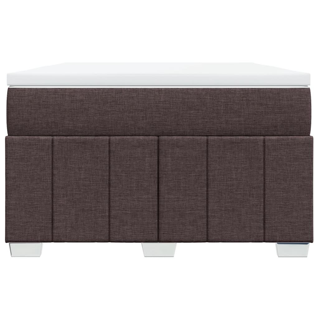 Cama boxspring com colchão 120x190 cm tecido castanho-escuro