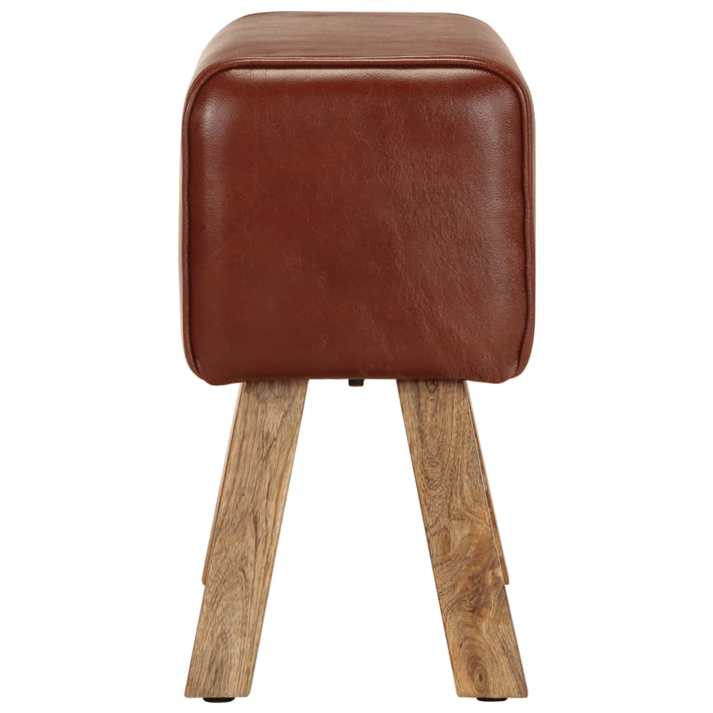 Boque de ginásio 58 cm couro genuíno castanho/mangueira maciça