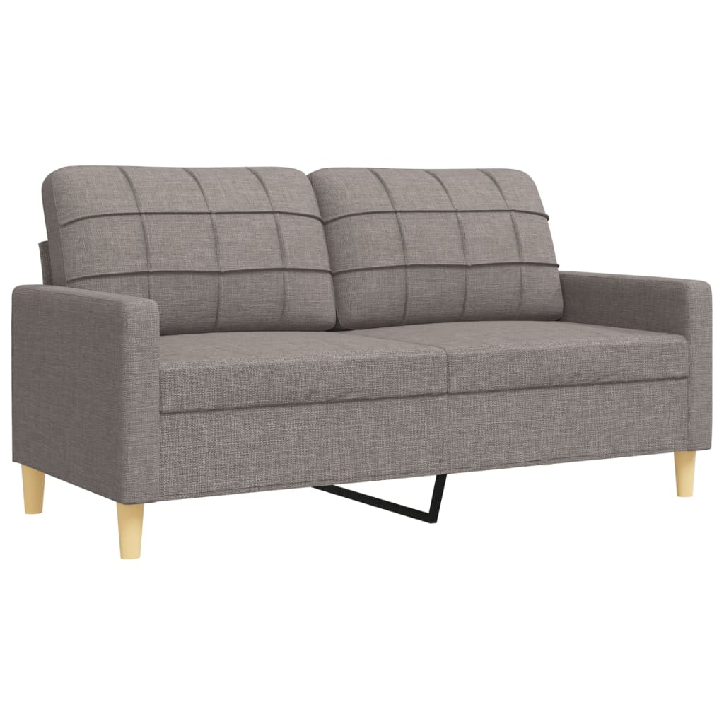 2 Pcs conjunto de sofás tecido cinzento-acastanhado