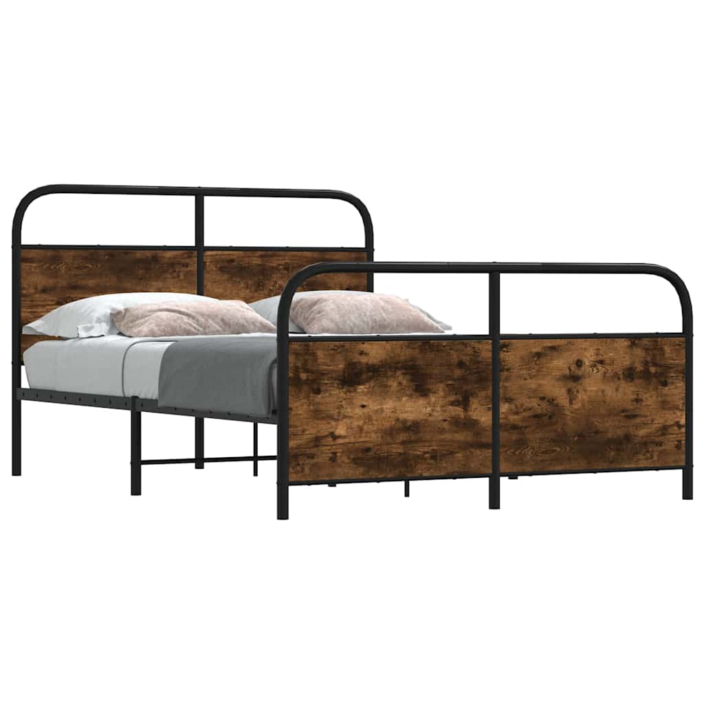 Estrutura cama s/ colchão derivados de madeira carvalho fumado