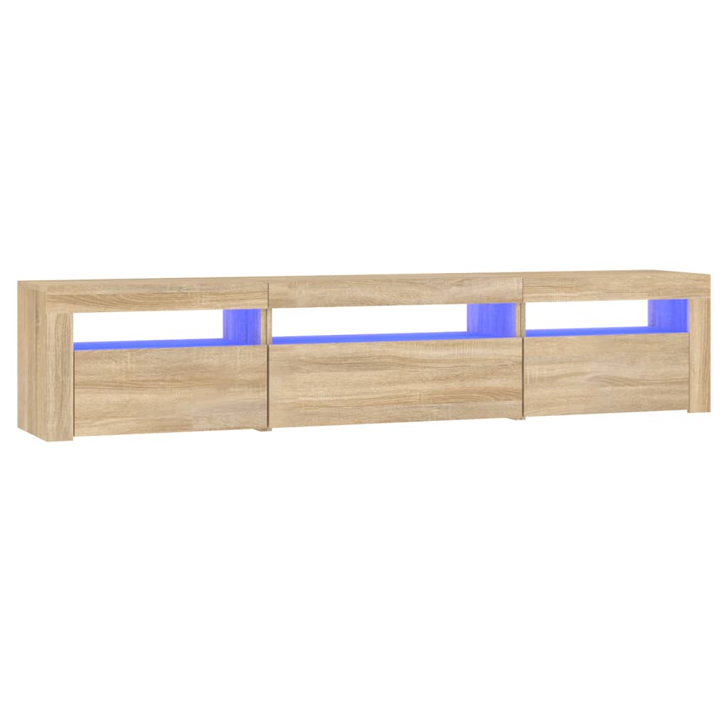 Móvel de TV com luzes LED 195x35x40 cm carvalho sonoma