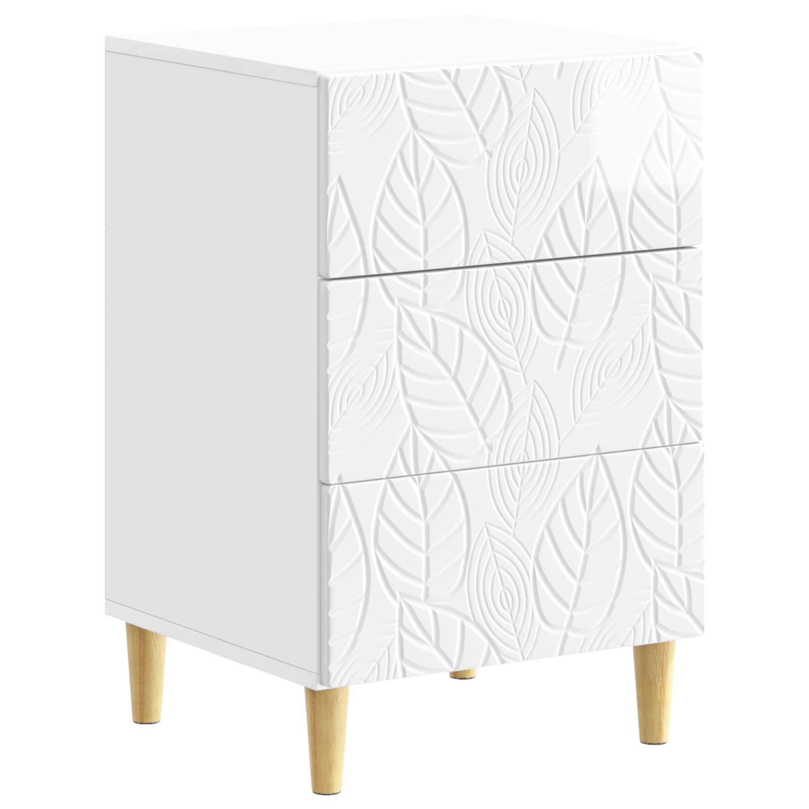 Mesa-de-cabeceira branco brilhante 43 x 39,5 x 66,5 cm