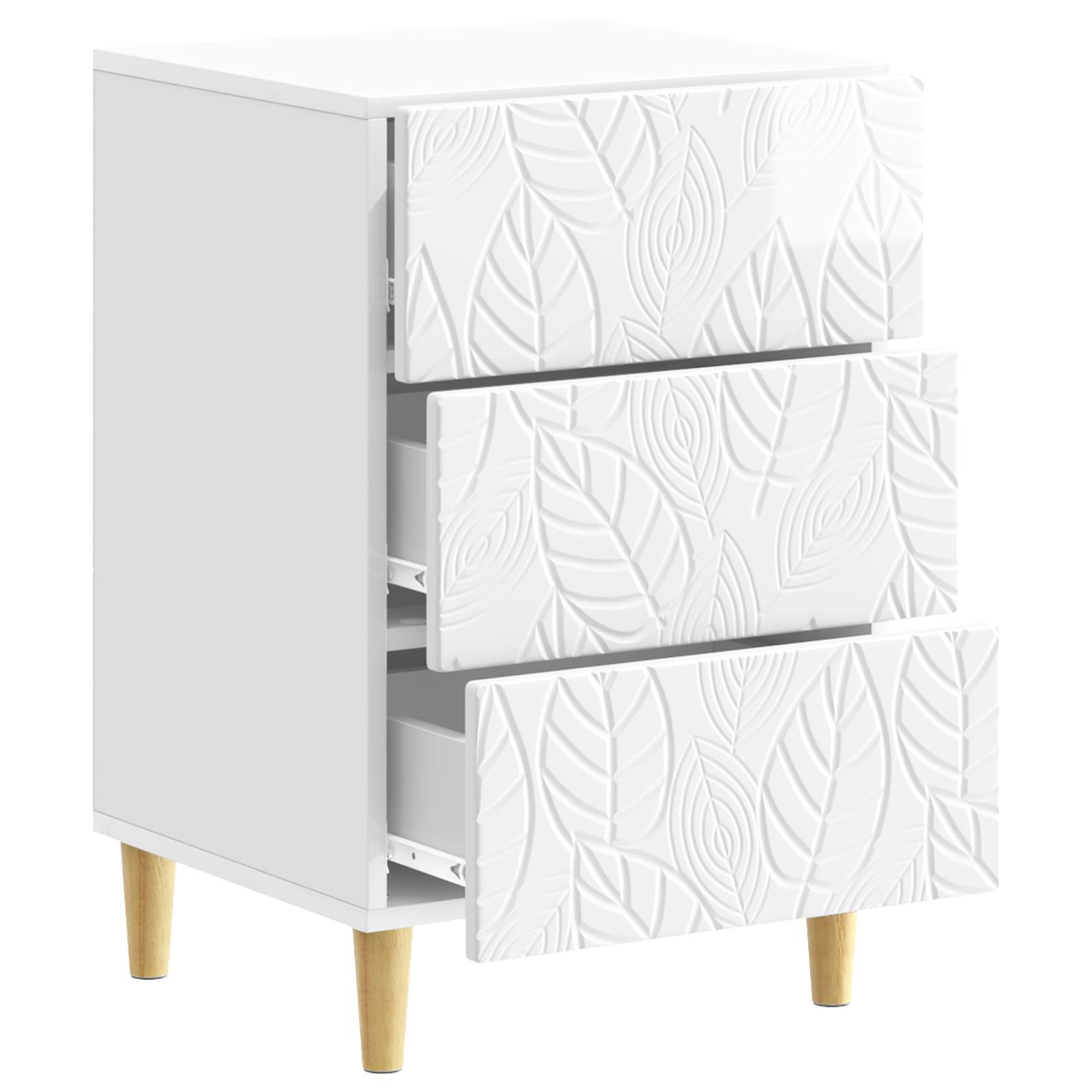 Mesa-de-cabeceira branco brilhante 43 x 39,5 x 66,5 cm