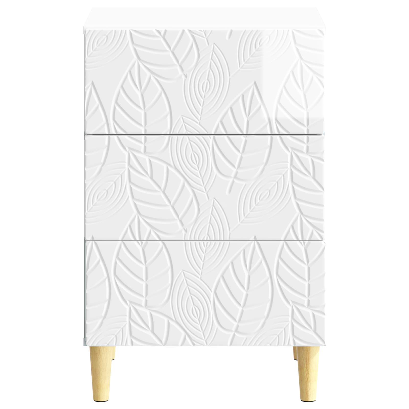 Mesa-de-cabeceira branco brilhante 43 x 39,5 x 66,5 cm