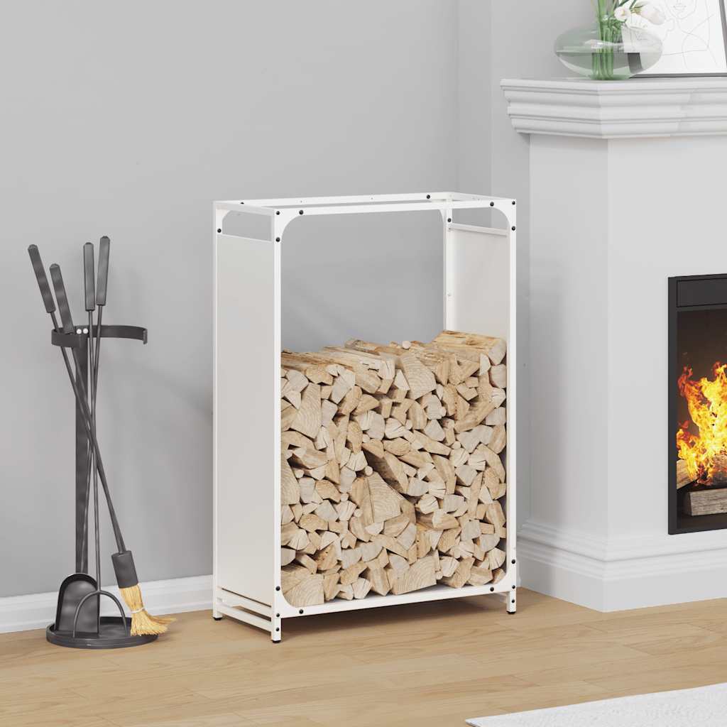 Suporte para lenha 60x28x90 cm aço laminado a frio branco