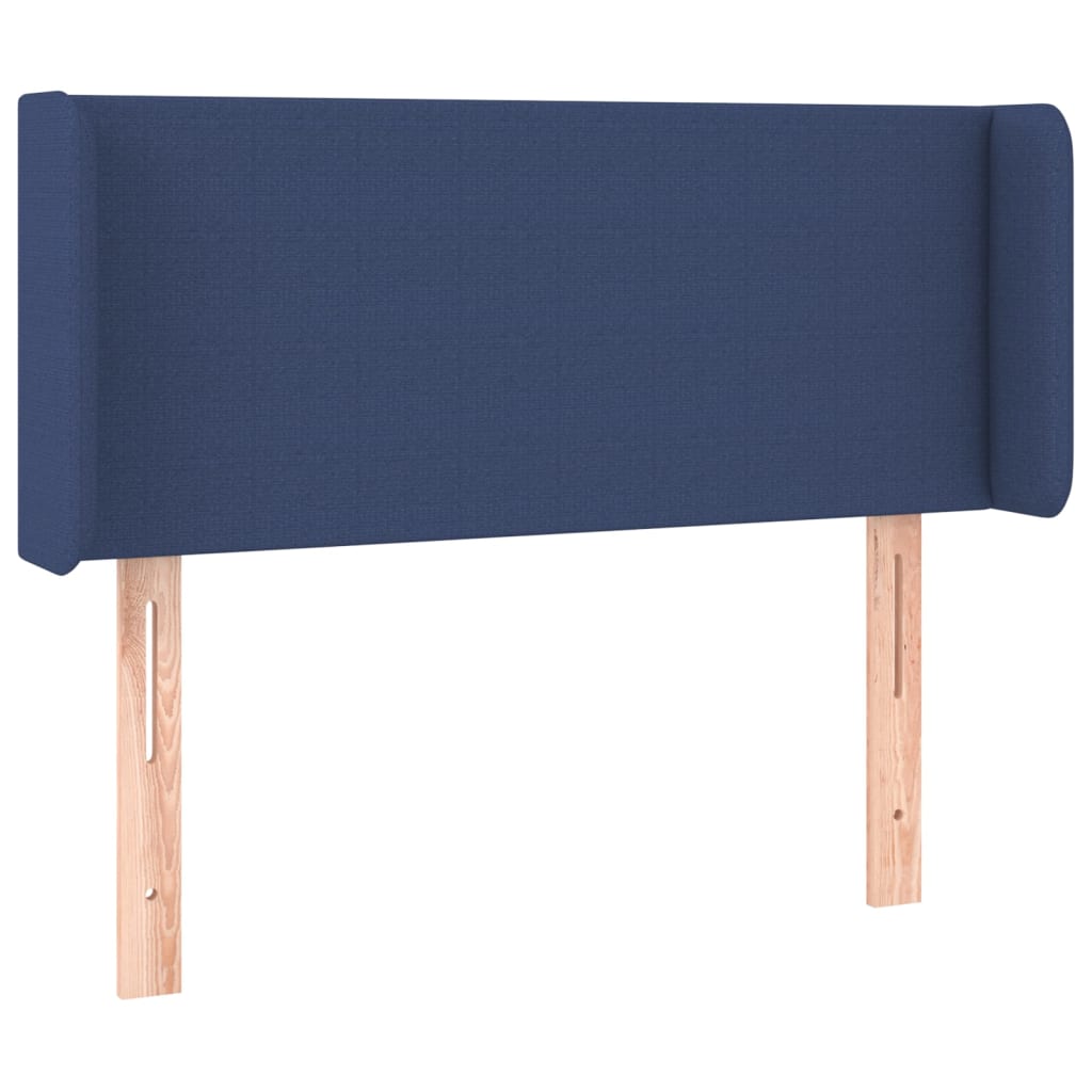 Cabeceira de cama c/ luzes LED tecido 93x16x78/88 cm azul