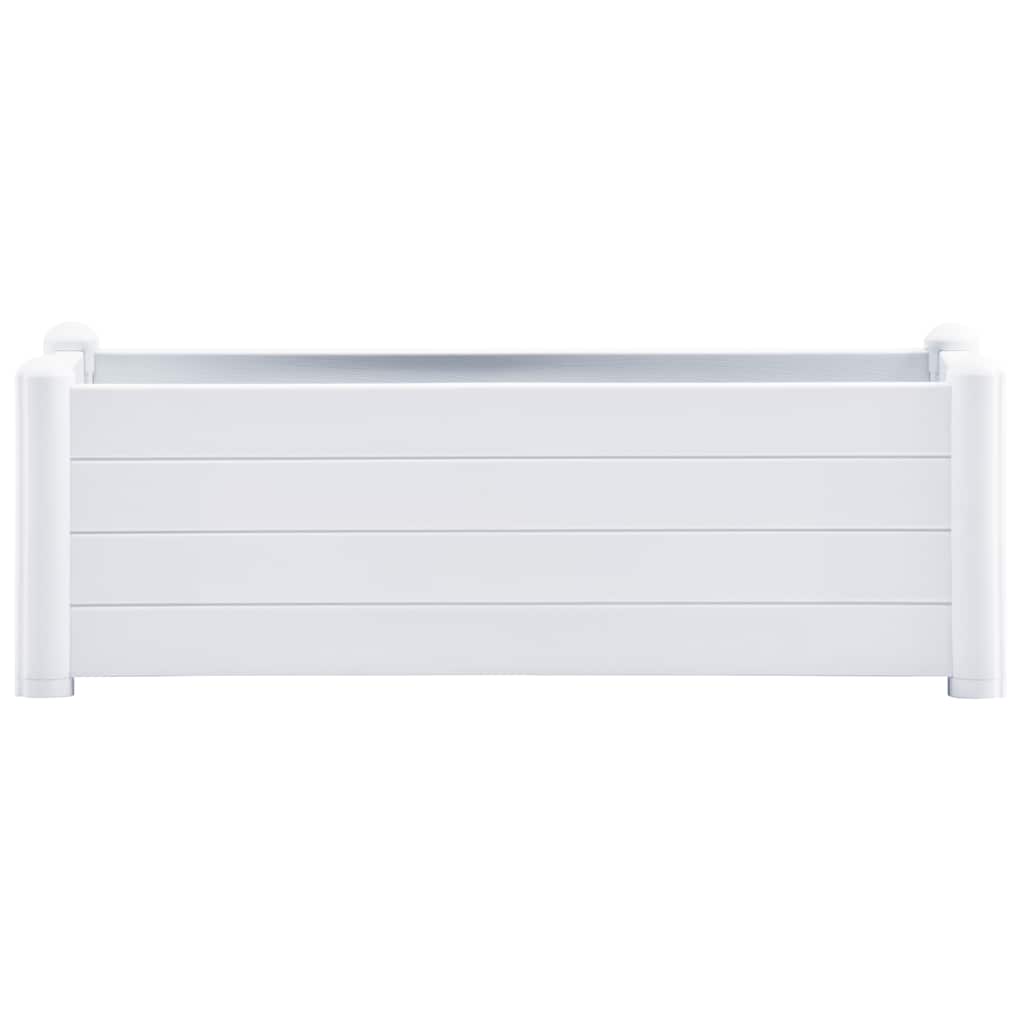 Canteiro elevado para jardim PP 100x43x35 cm branco