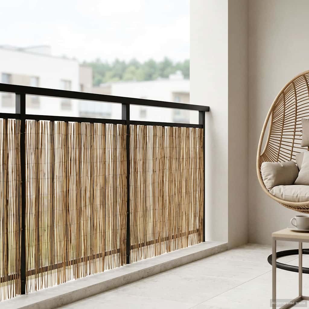 Cerca para jardim carbonizado 600 x 100 cm junco