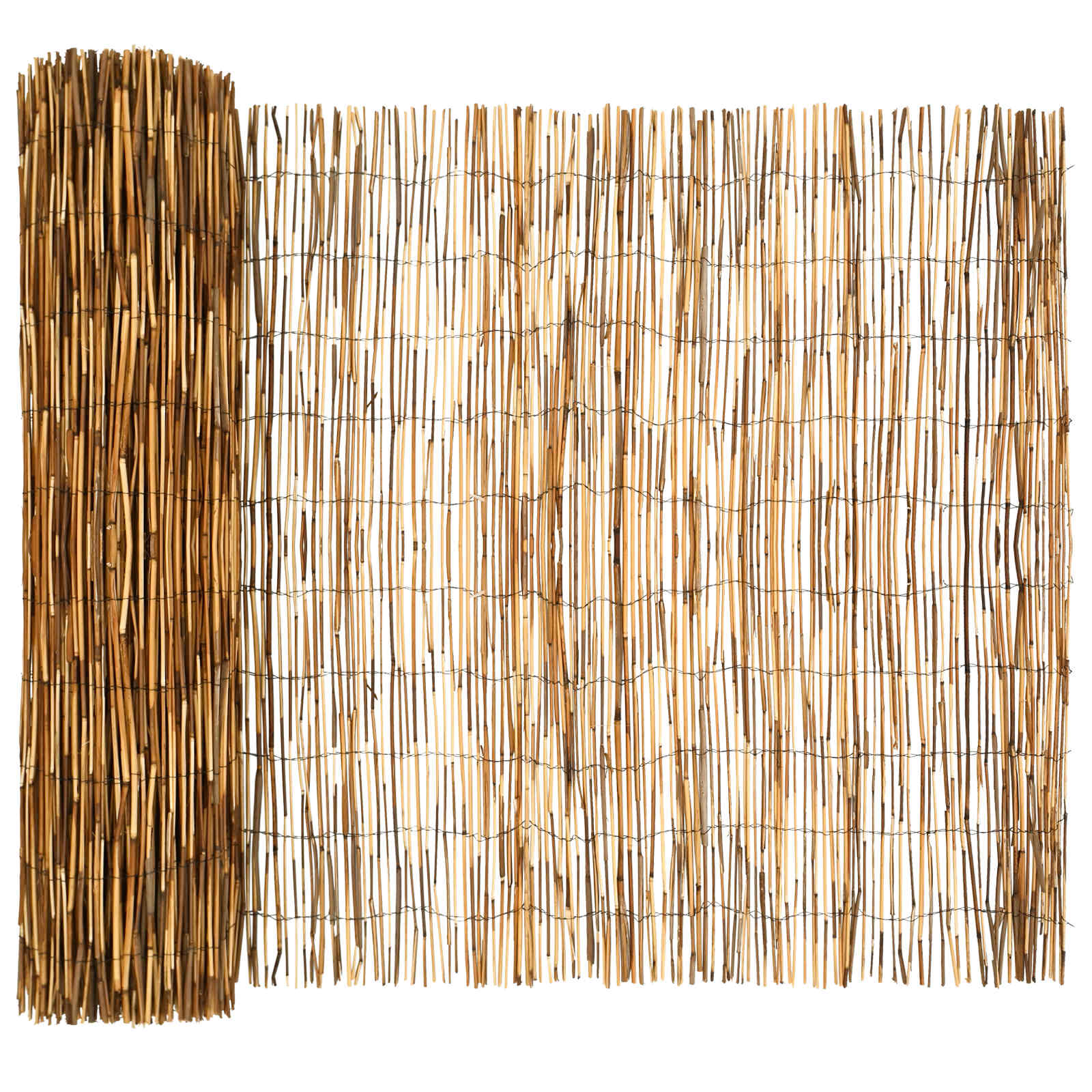 Cerca para jardim carbonizado 600 x 100 cm junco