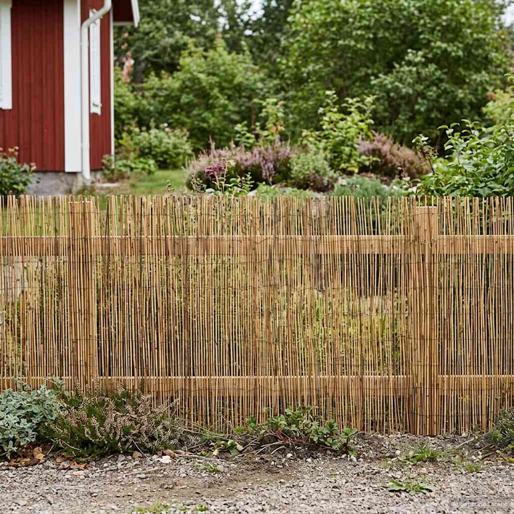 Cerca para jardim carbonizado 600 x 100 cm junco