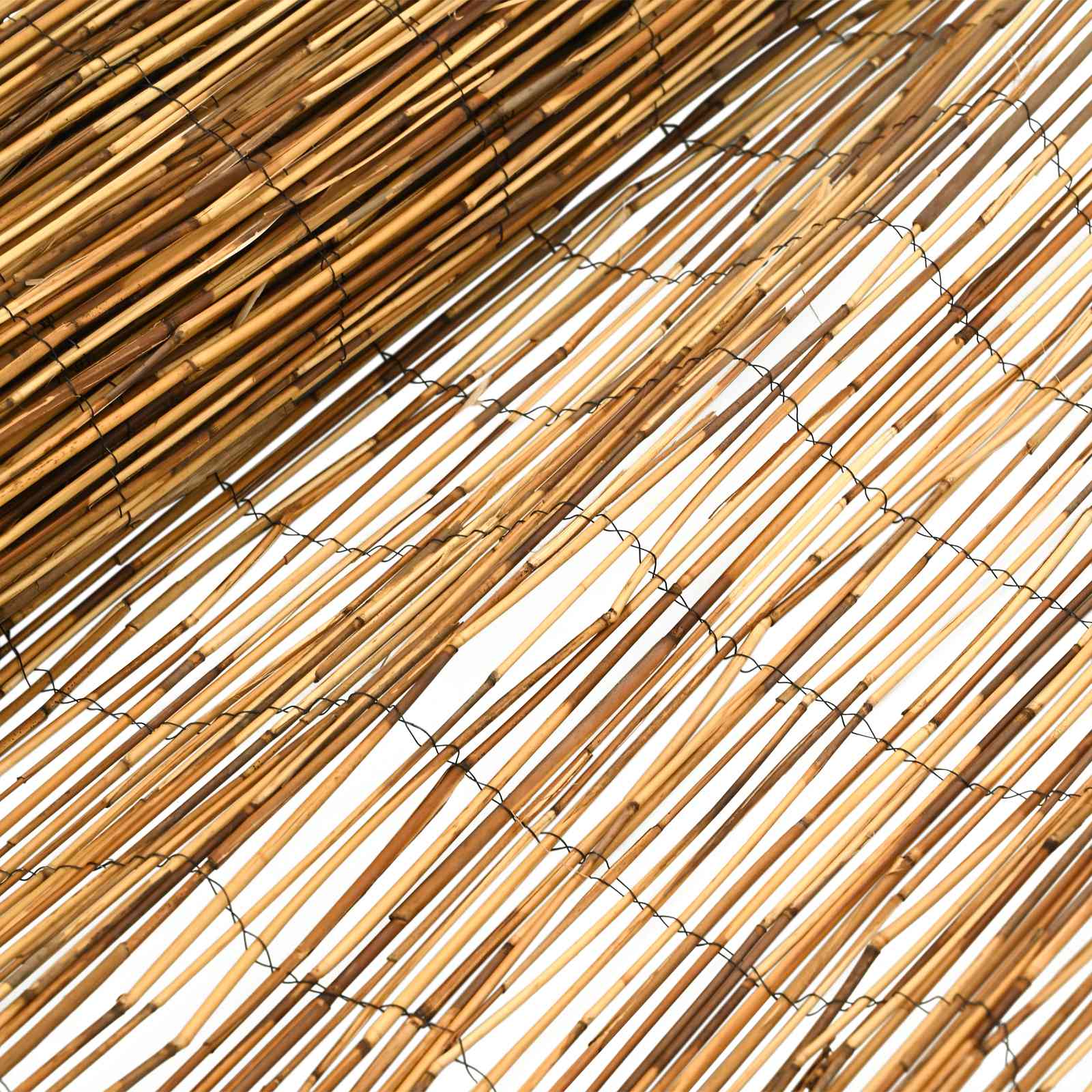 Cerca para jardim carbonizado 600 x 100 cm junco