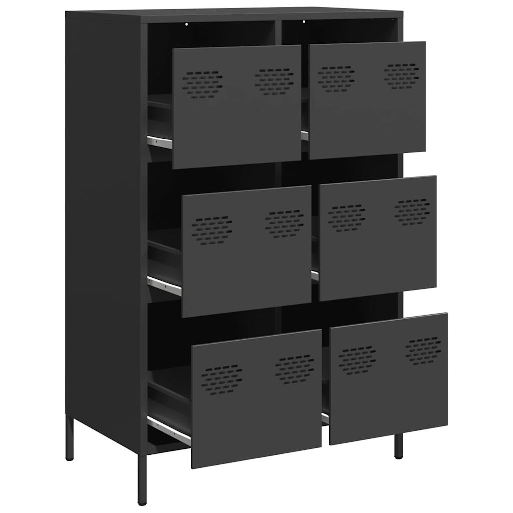 Móvel alto 68x39x101,5 cm aço preto