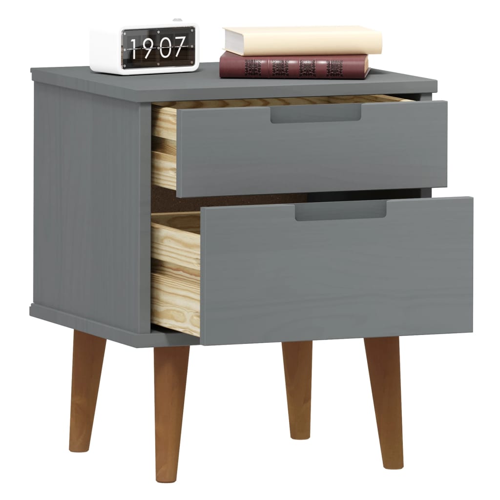 Mesa de cabeceira molde 40x35x48 cm pinho maciço cinza
