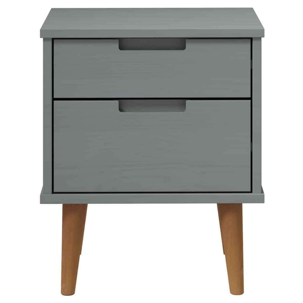 Mesa de cabeceira molde 40x35x48 cm pinho maciço cinza