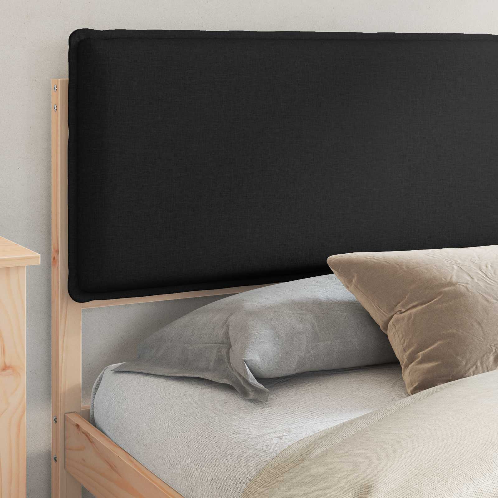 Estrutura de cama com cabeceira estofada preto 180 x 200 cm