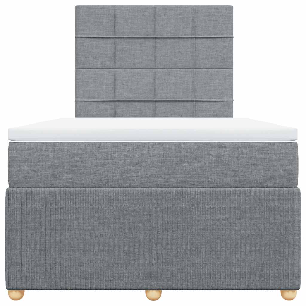 Cama boxspring com colchão 120x190 cm tecido cinzento-claro