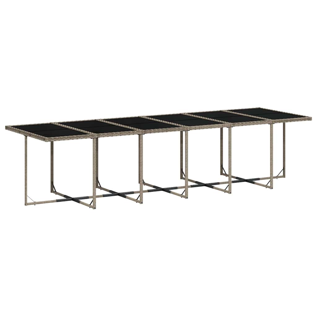 13 Pcs conjunto jantar p/ jardim c/ almofadões vime PE cinzento