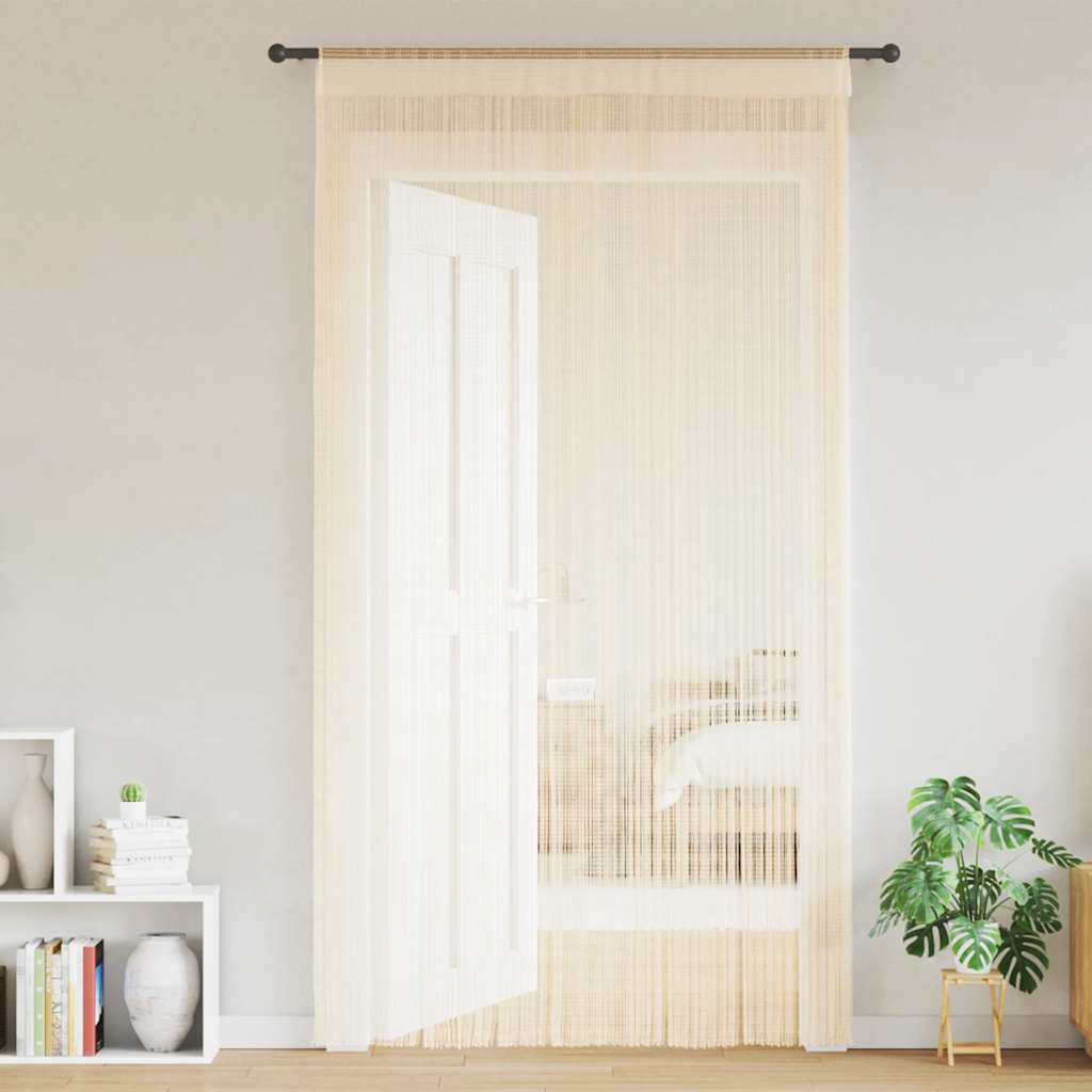 Cortinas de fios 2 pcs 100x250 cm creme