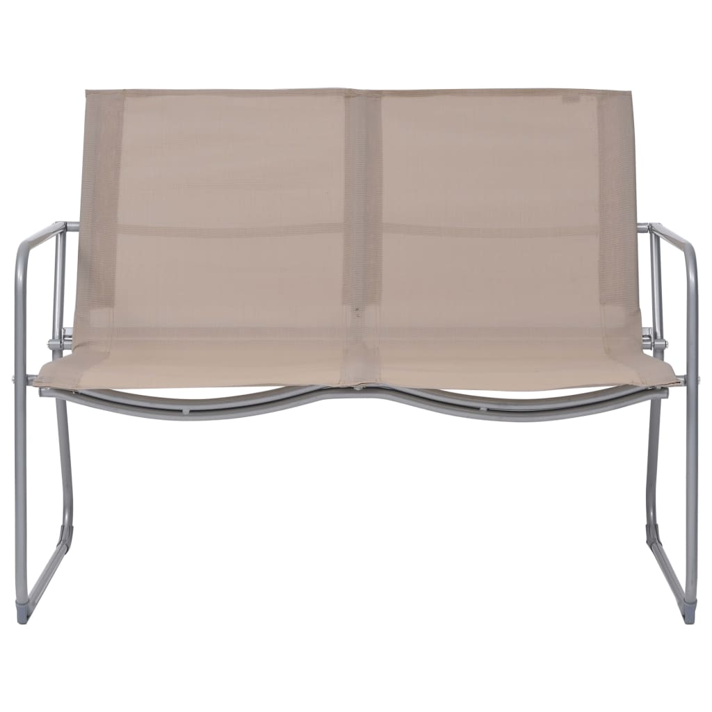 4 Pcs conjunto lounge p/ jardim tecido e aço cinza-acastanhado