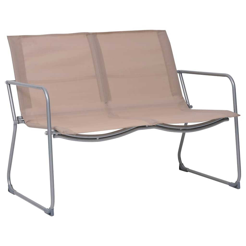 4 Pcs conjunto lounge p/ jardim tecido e aço cinza-acastanhado
