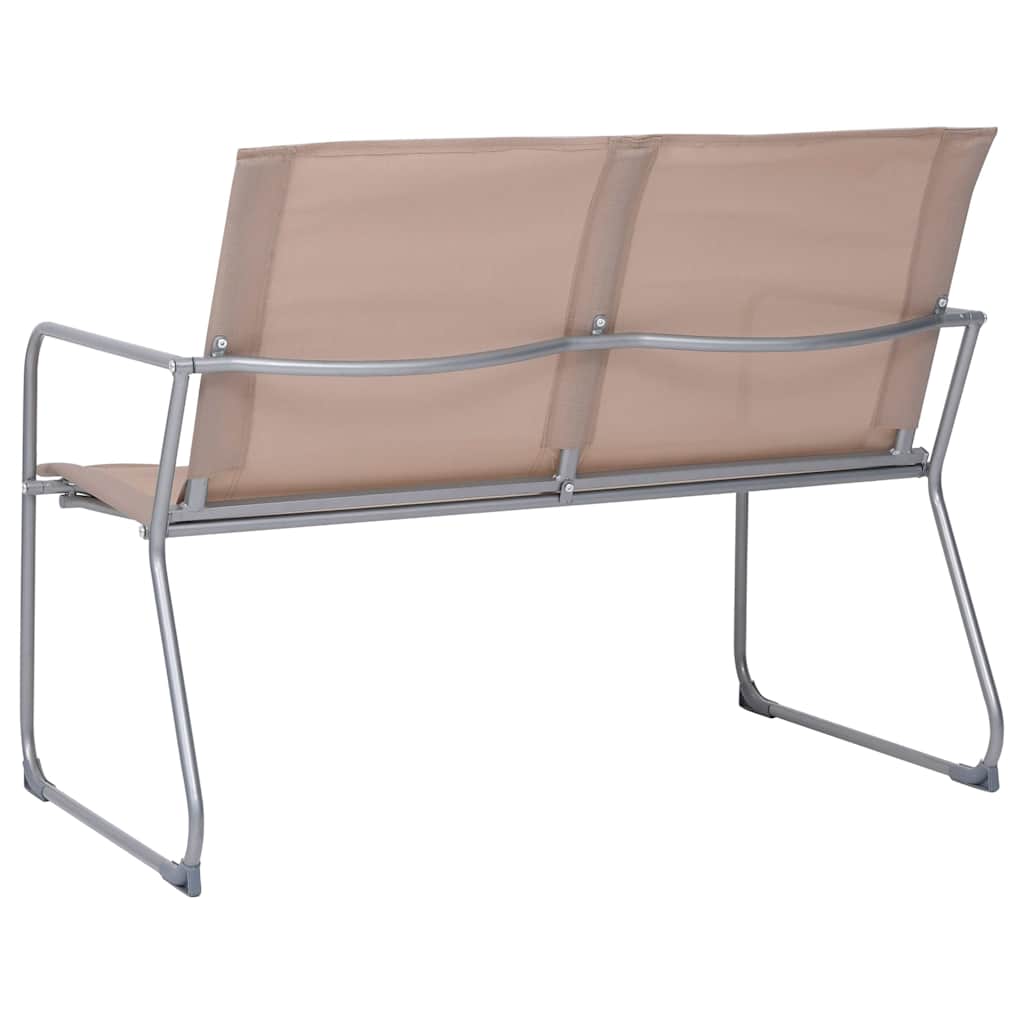 4 Pcs conjunto lounge p/ jardim tecido e aço cinza-acastanhado