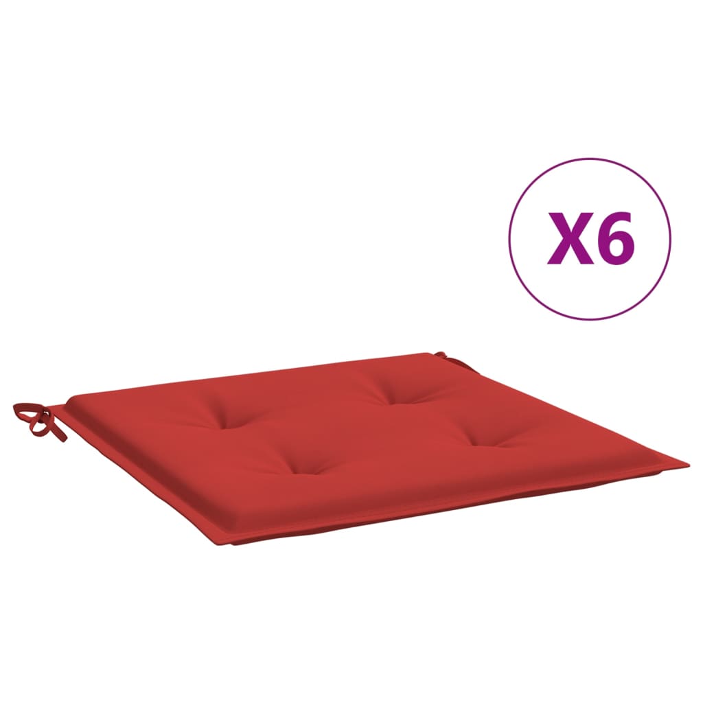 Almofadões p/ cadeiras de jardim 6 pcs tecido oxford vermelho