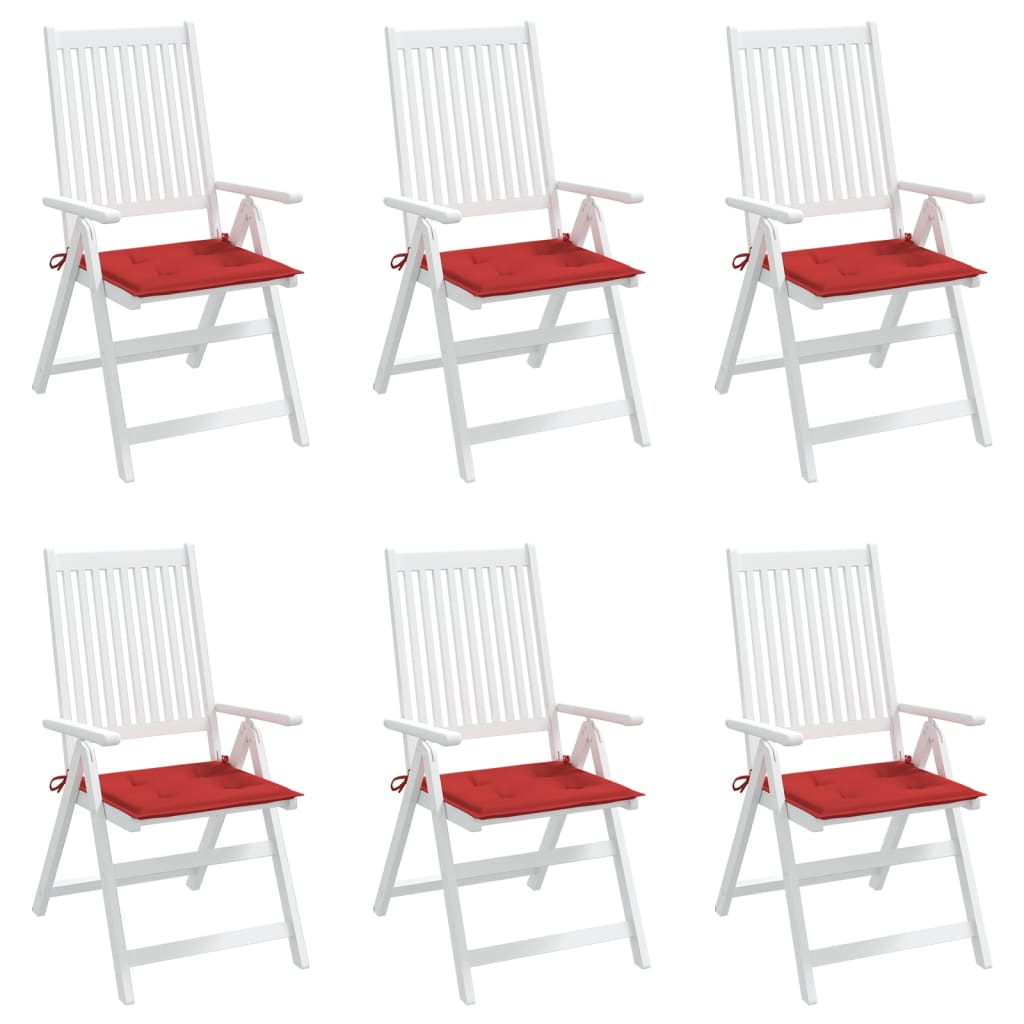 Almofadões p/ cadeiras de jardim 6 pcs tecido oxford vermelho