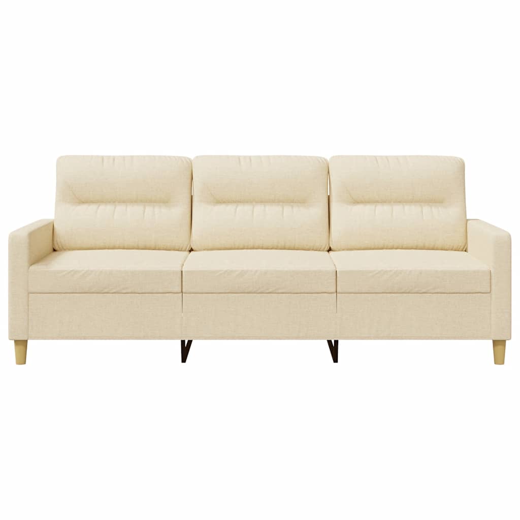 Sofá de 3 lugares tecido 180 cm cor creme