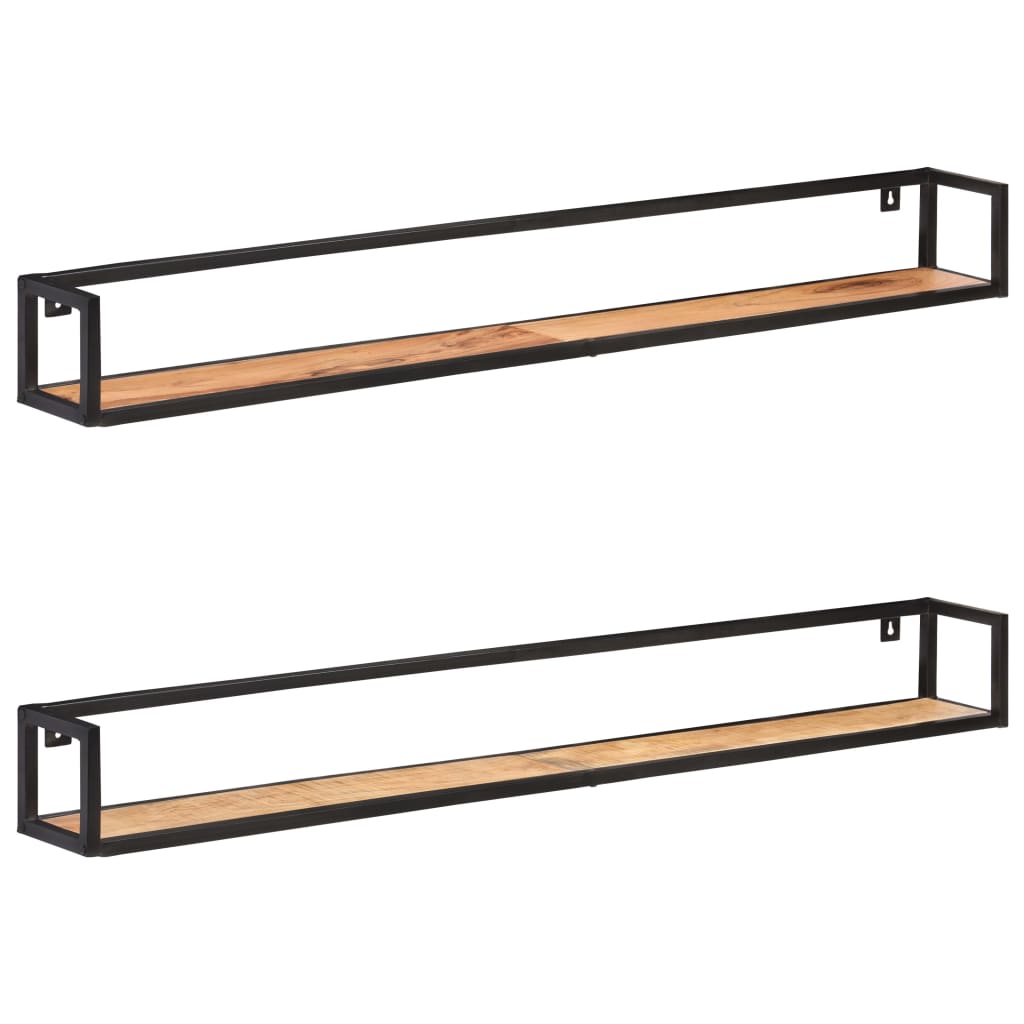 Prateleiras parede 2 pcs 160 cm madeira de acácia maciça