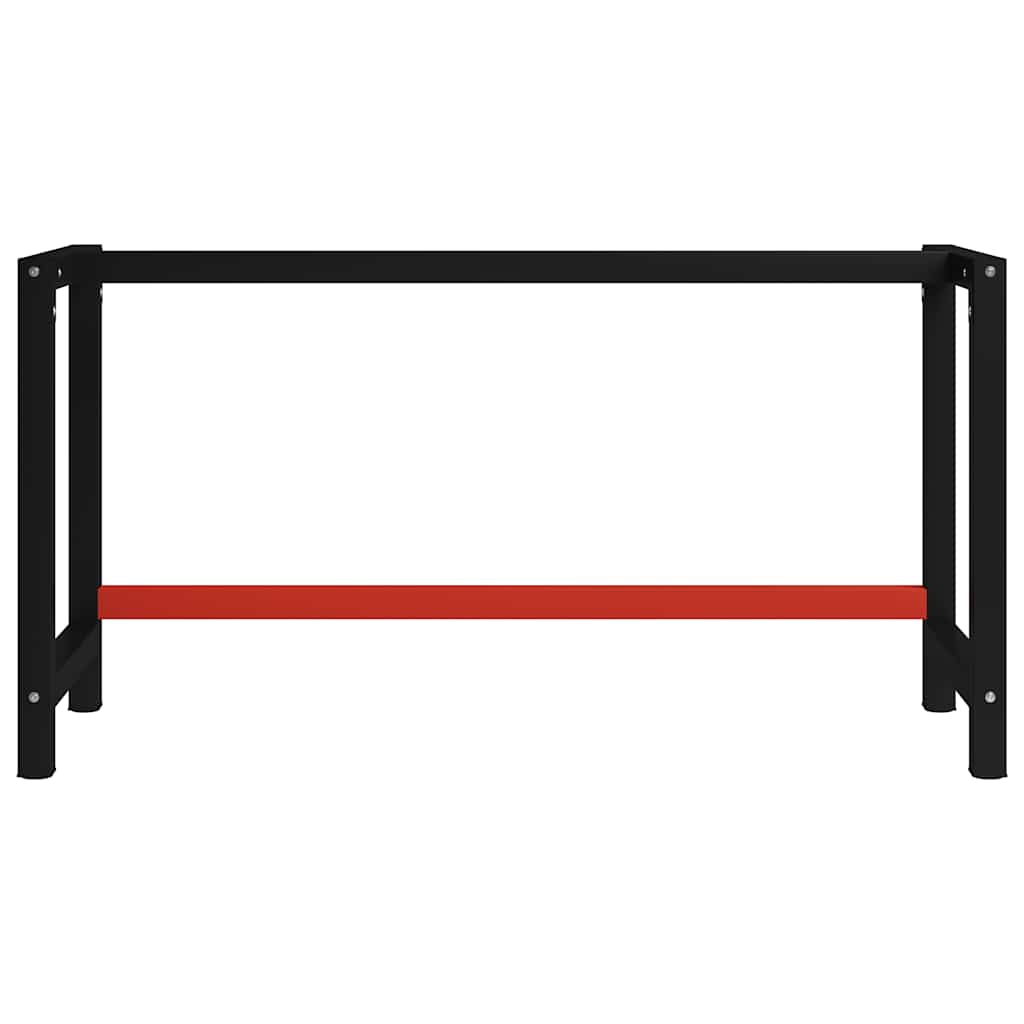 Estrutura banco de trabalho 150x57x79 cm metal preto e vermelho