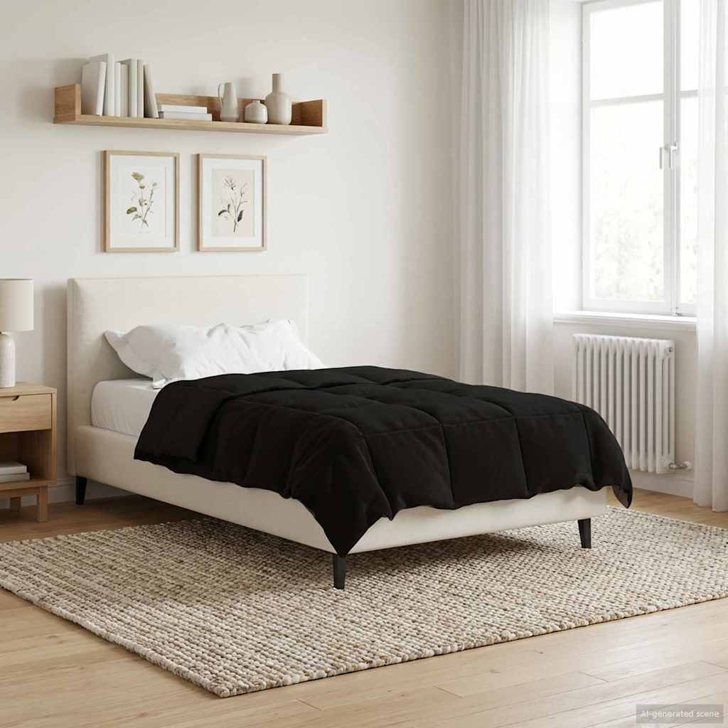 Duvet de ano inteiro colchonete preto 135 x 200 cm microfibra