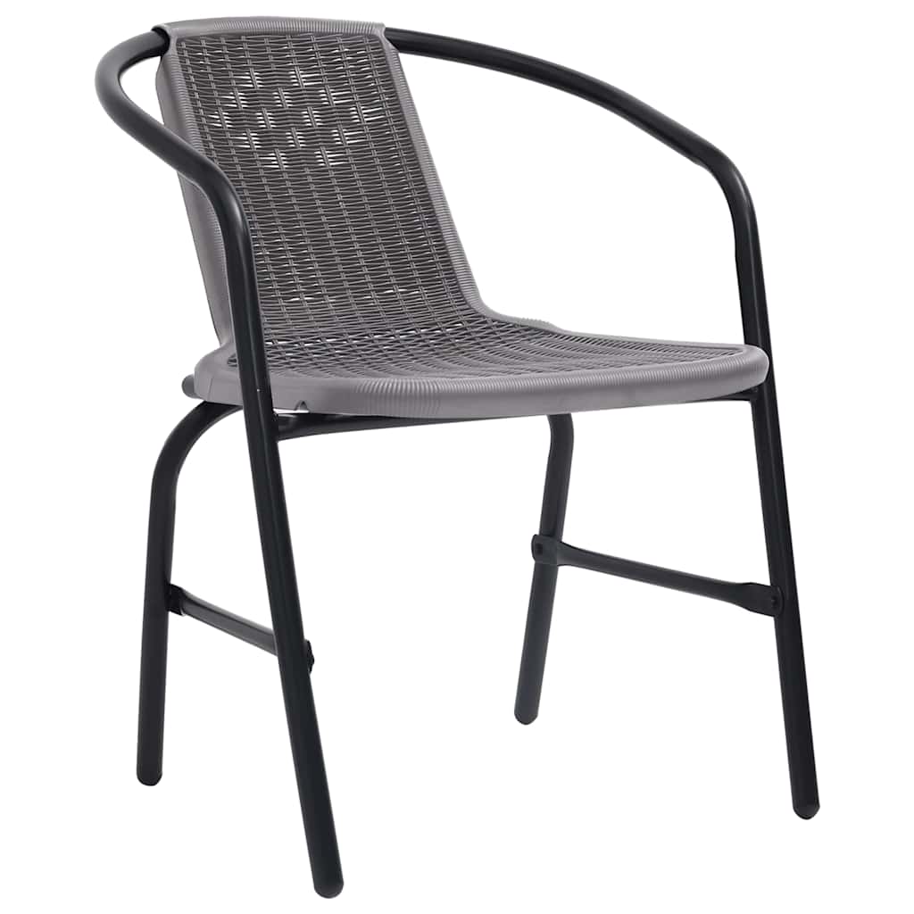 Cadeiras de jardim 8 pcs vime plástico e aço 110 kg
