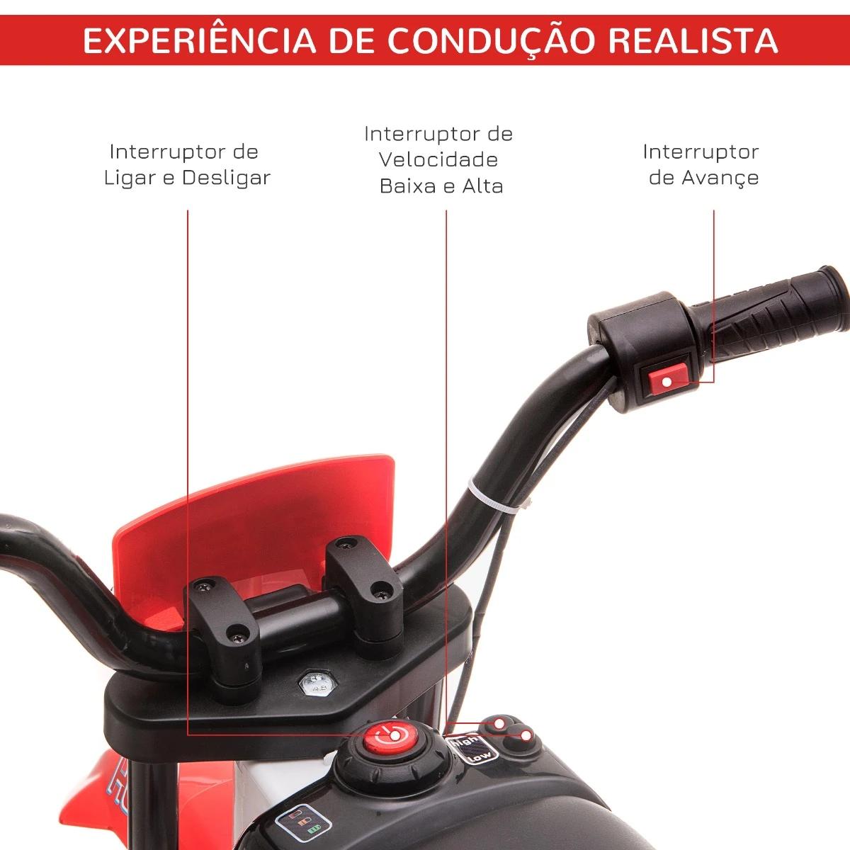 Mota Elétrica para Crianças acima de 3 Anos 12V Mota de Brinquedo Infantil com 2 Rodas de Equilíbrio Velocidade Máx. 8km/h Arran