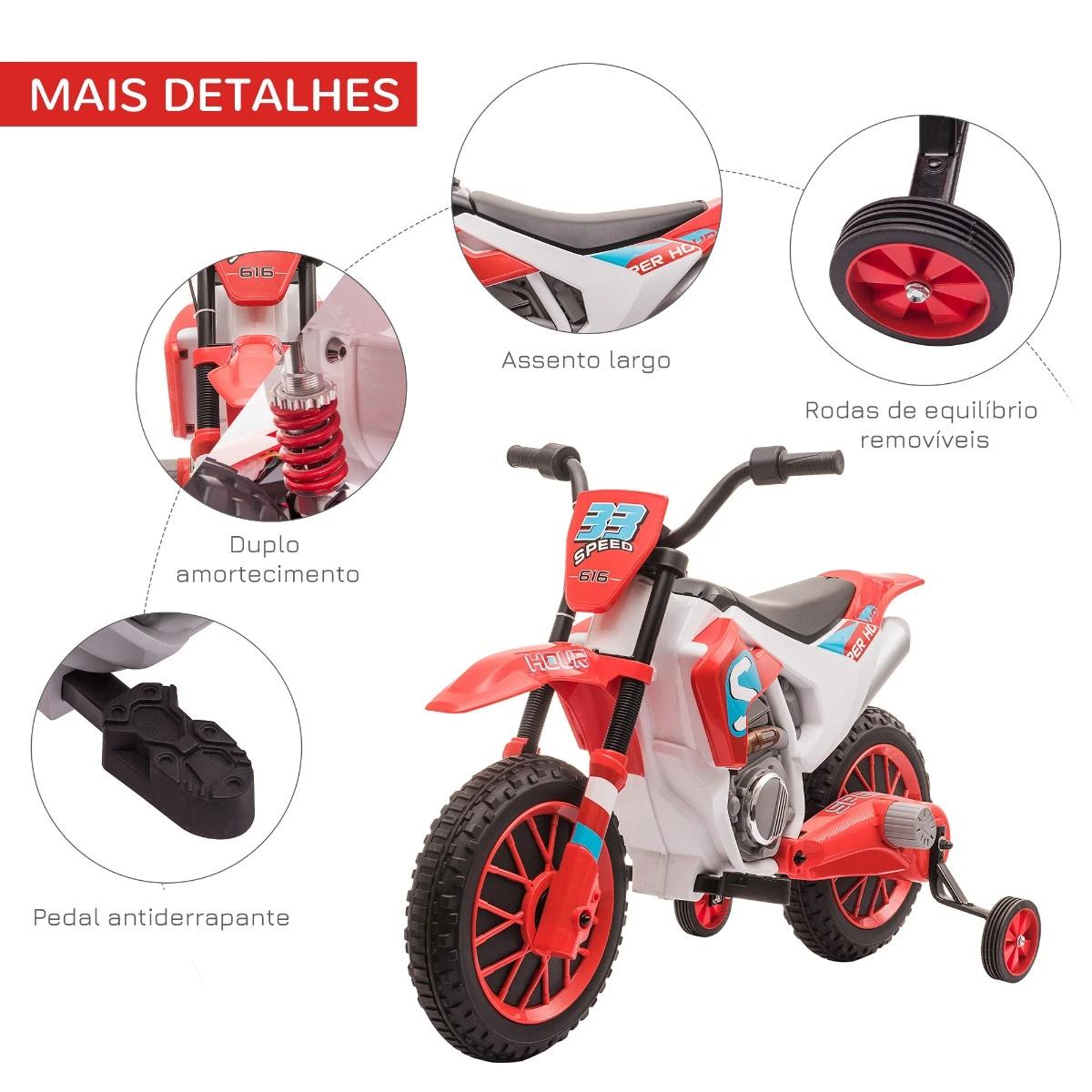Mota Elétrica para Crianças acima de 3 Anos 12V Mota de Brinquedo Infantil com 2 Rodas de Equilíbrio Velocidade Máx. 8km/h Arran