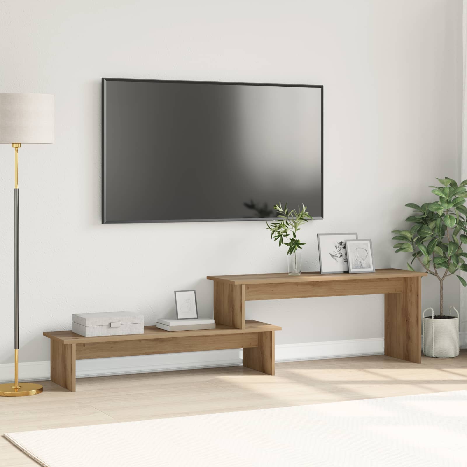 Conjunto de móvel de TV 180,5 x 30 x 43 cm carvalho artesanal