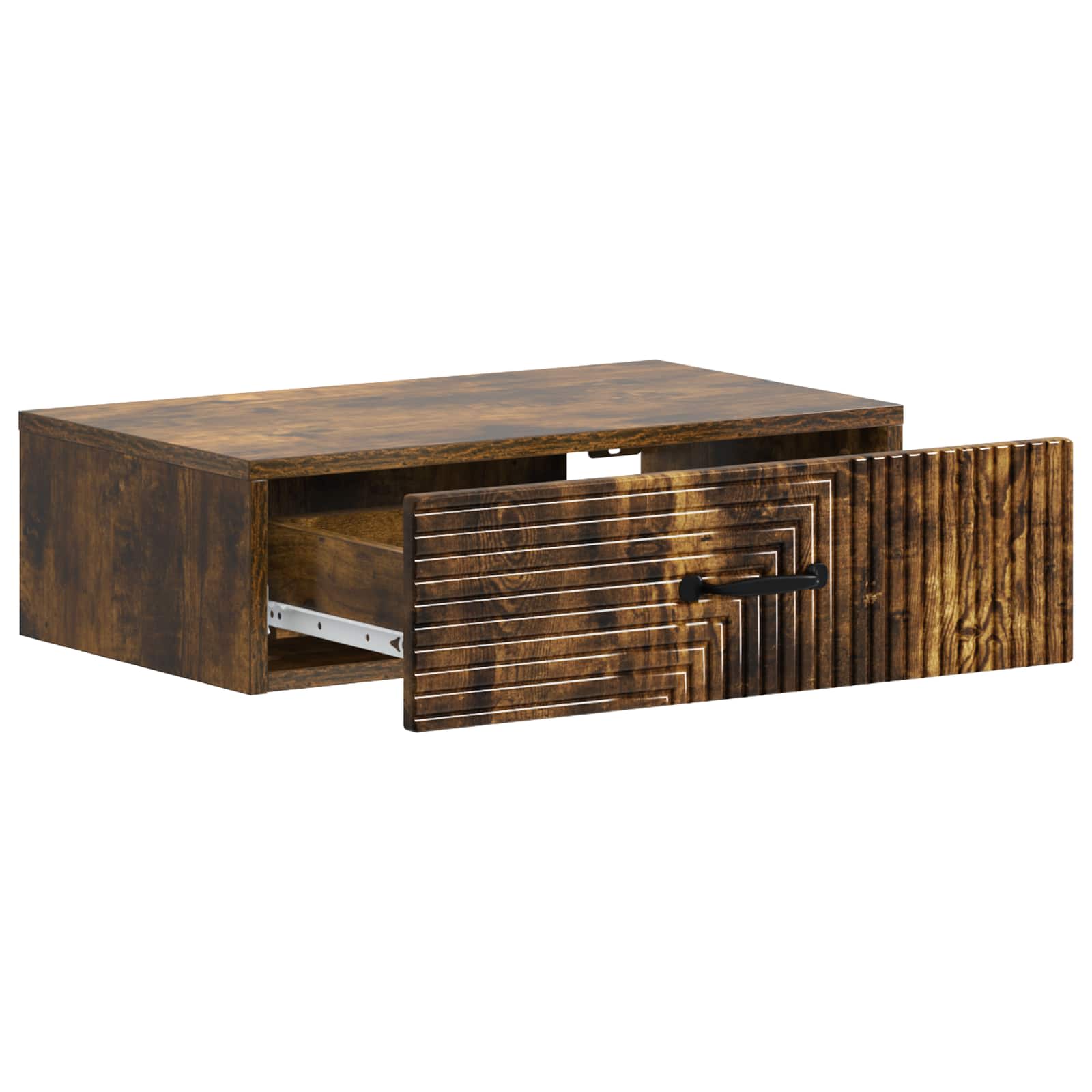 Mesa lateral de parede carvalho fumado 59 x 34,5 x 17 cm