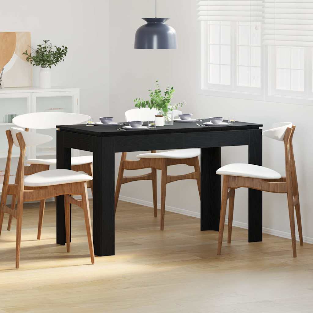 Mesa de jantar em carvalho preto, 120x60x76 cm, madeira engenheirada