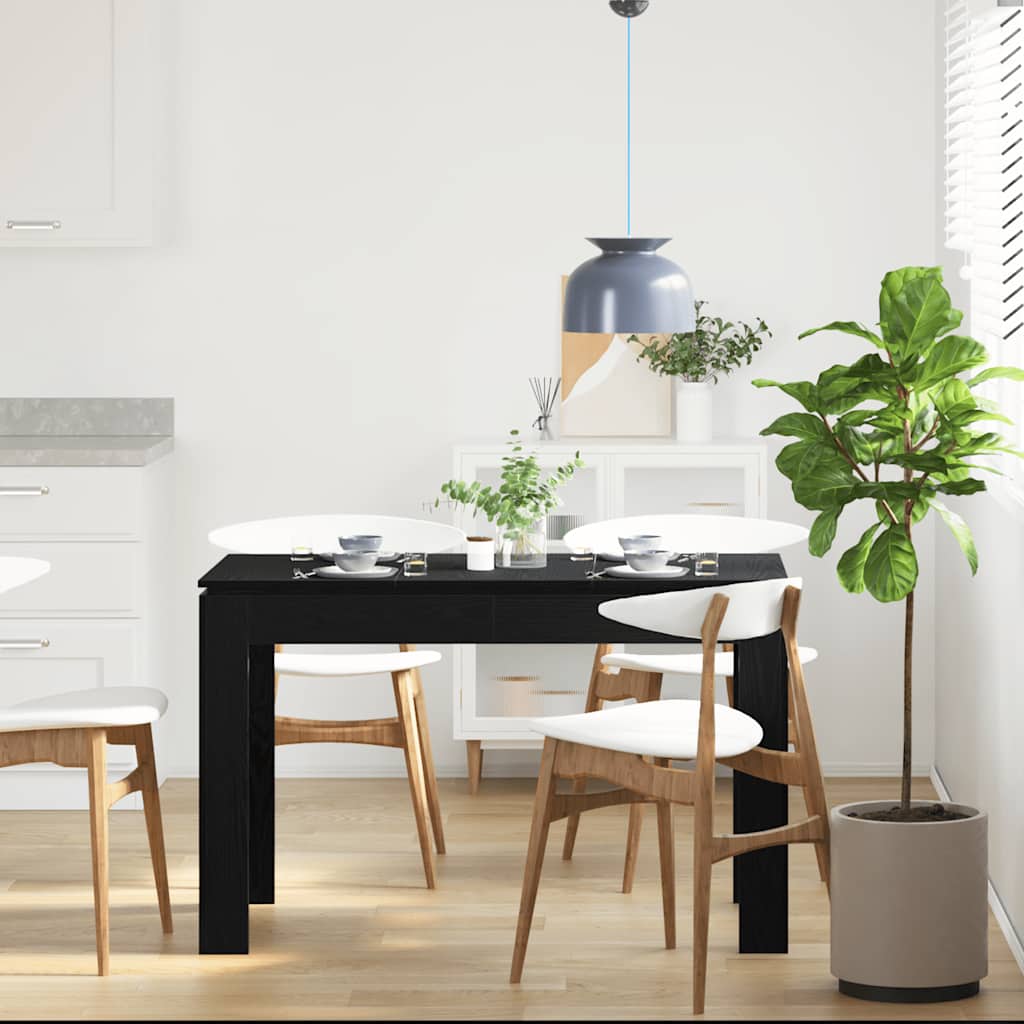 Mesa de jantar em carvalho preto, 120x60x76 cm, madeira engenheirada