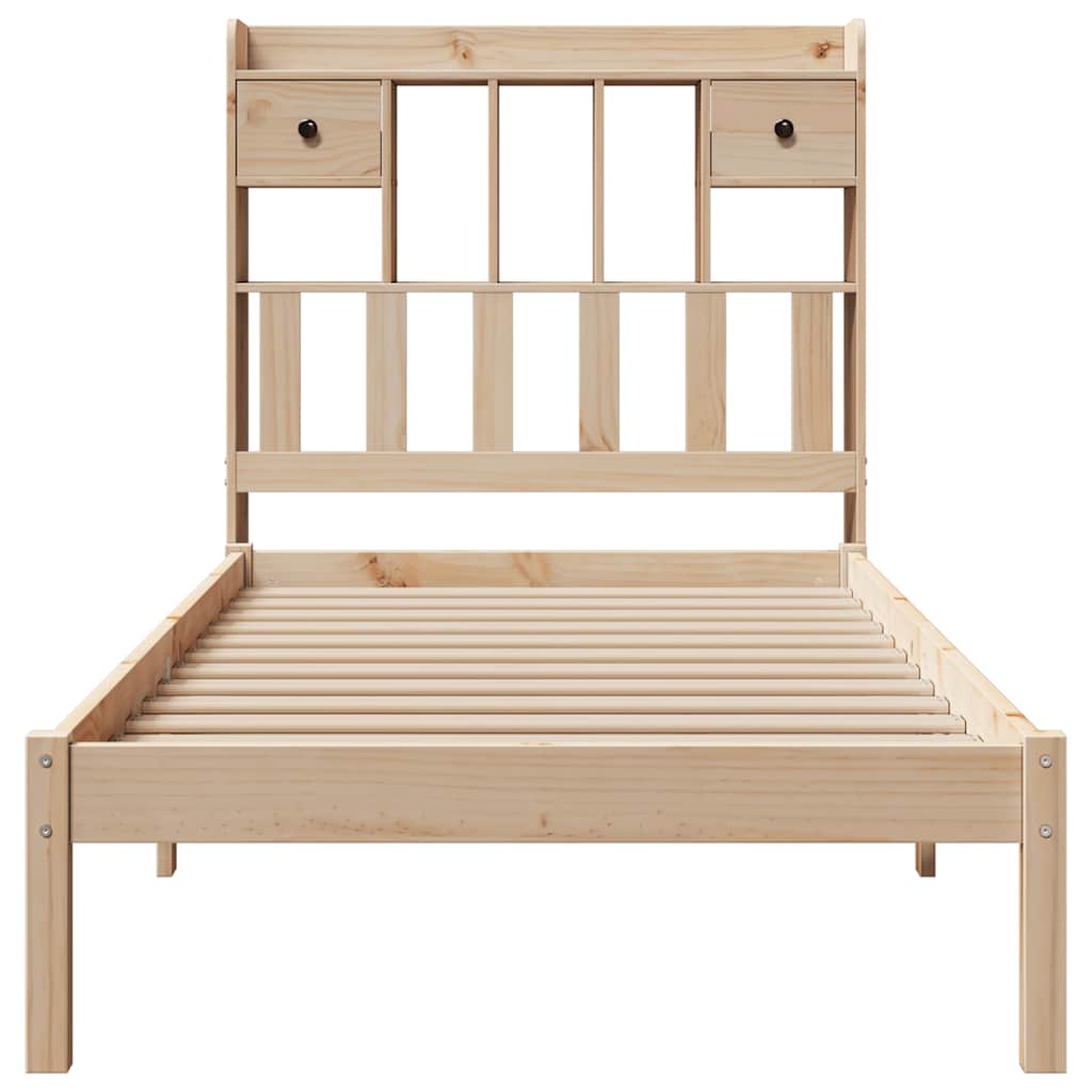 Cama com estante sem colchão 90x190 cm pinho maciço