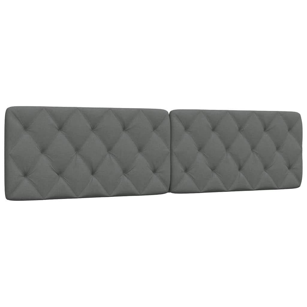 Almofadão de cabeceira 200 cm tecido cinzento-escuro